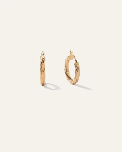 Quince Women's 14k Gold Twisted Wide Hoop In Yellow Gold
