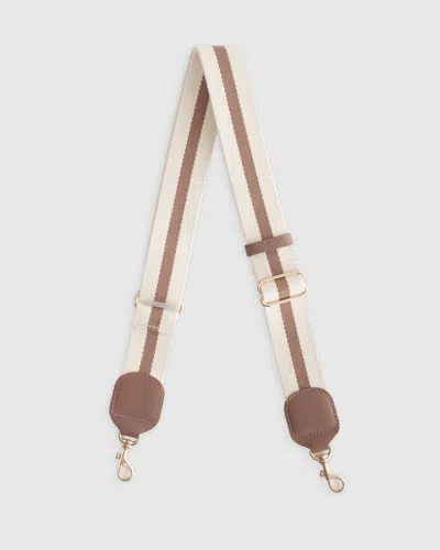Quince Women's Adjustable Webbing Strap In Natural/dark Taupe
