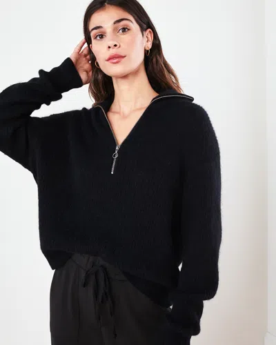 Quince Women's Alpaca Quarter Zip Sweaters In Black