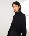 Quince Women's Alpaca Turtleneck Sweater In Black