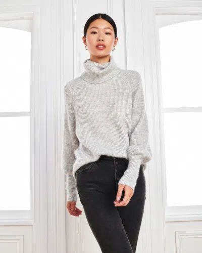 Quince Women's Alpaca Turtleneck Sweater In Light Grey