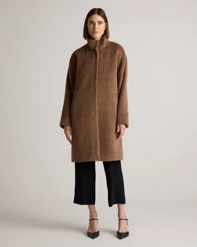 Quince Women's Alpaca-wool Stand Collar Coat In Rustic Brown