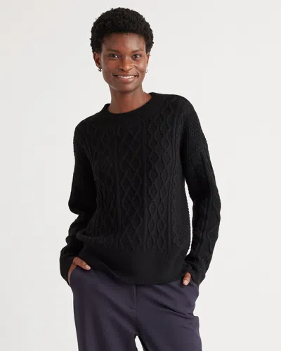 Quince Women's Australian Merino Wool Cable Sweater In Black