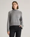 QUINCE WOMEN'S AUSTRALIAN MERINO WOOL CROPPED MOCK NECK SWEATER