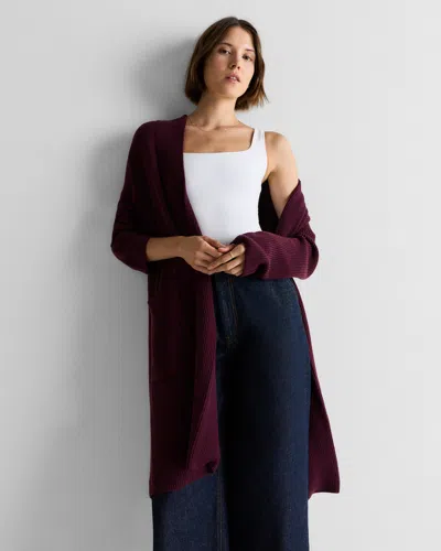 Quince Women's Australian Merino Wool Duster Cardigan Sweater In Burgundy