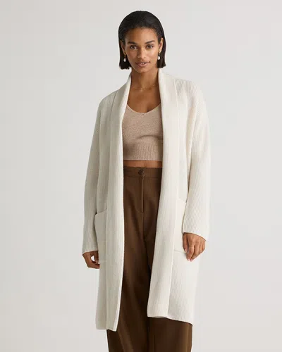 Quince Women's Australian Merino Wool Duster Cardigan Sweater In Heather Bone