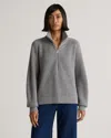Quince Women's Australian Merino Wool Half Zip Sweater In Heather Grey