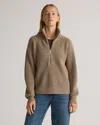 Quince Women's Australian Merino Wool Half Zip Sweater In Malted Toffee