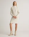 Quince Women's Australian Merino Wool Relaxed Turtleneck Sweater Dress In Heather Bone