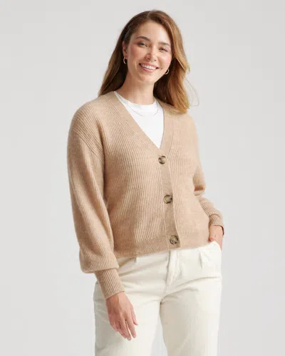 Quince Women's Baby Alpaca-wool Cropped Cardigan Sweater In Camel
