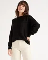 Quince Women's Baby Alpaca-wool Diamond Stitch Crew Neck Alpaca Sweater In Black