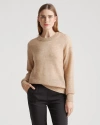 Quince Women's Baby Alpaca-wool Diamond Stitch Crew Neck Alpaca Sweater In Camel