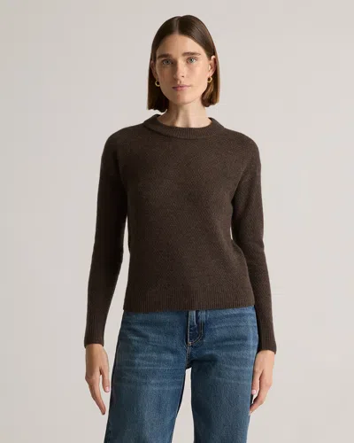 Quince Women's Baby Alpaca-wool Diamond Stitch Crew Neck Alpaca Sweater In Dark Walnut