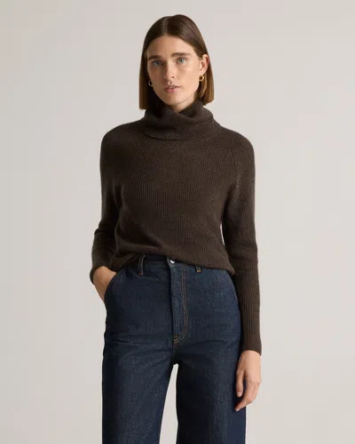 Quince Women's Baby Alpaca-wool Turtleneck Sweater In Dark Walnut