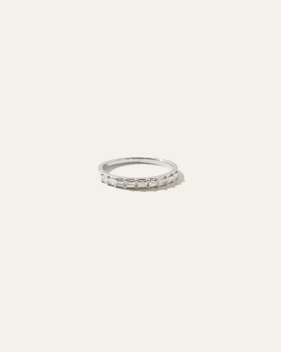 Quince Women's Baguette Diamond Band Rings In White Gold