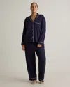 Quince Women's Bamboo Jersey Long Sleeve Pajama Set In Deep Navy