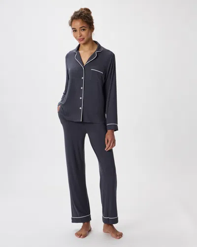 Quince Women's Bamboo Jersey Long Sleeve Pajama Set In Gray