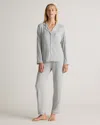Quince Women's Bamboo Jersey Long Sleeve Pajama Set In Heather Grey