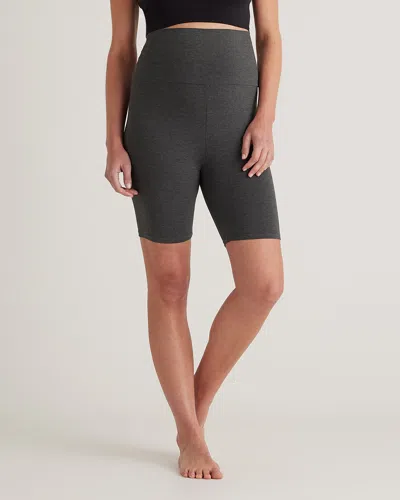 Quince Women's Bamboo Jersey Maternity Bike Short In Charcoal Heather