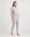 Quince Women's Bamboo Jersey Maternity Everyday Jumpsuit In Heather Grey