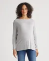 Quince Women's Bamboo Jersey Maternity Long Sleeve Boxy T-shirt 2-pack In White/grey