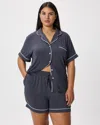 Quince Women's Bamboo Jersey Short Sleeve Pajama Set In Blue