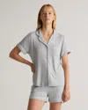 Quince Women's Bamboo Jersey Short Sleeve Pajama Set In Heather Grey