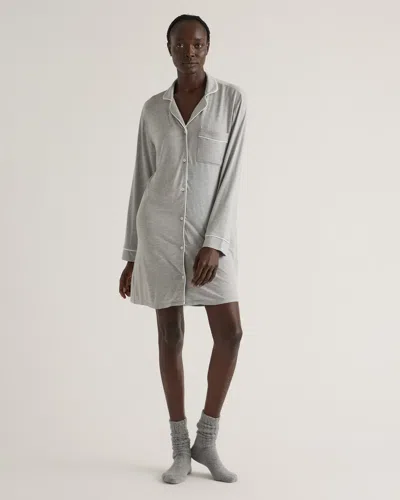 Quince Women's Bamboo Jersey Sleep Shirt In Heather Grey