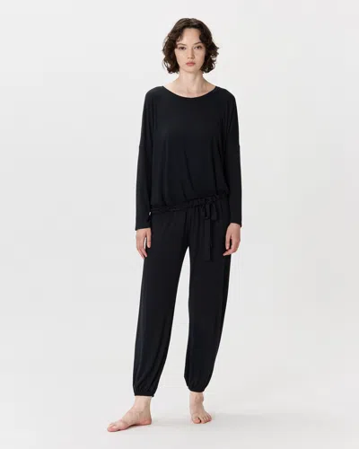 Quince Women's Bamboo Jersey Slouchy Pajama Set In Black