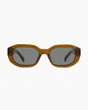 Quince Women's Barbados Polarized Acetate Sunglasses In Clear Spice With Grey Lens