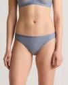 Quince Women's Belgian Mesh Sheer Thong In Slate
