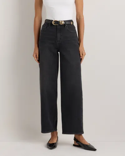 Quince Women's Bella Stretch Barrel Jeans In Black