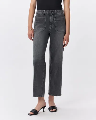Quince Women's Bella Stretch Patch Pocket Wide Leg Jeans In Greyed Out