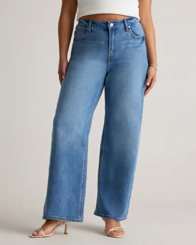 Quince Women's Bella Stretch Relaxed Straight Jeans In Atlantic Blue