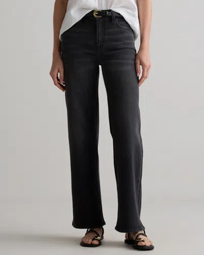 Quince Women's Bella Stretch Relaxed Straight Jeans In Charcoal Black