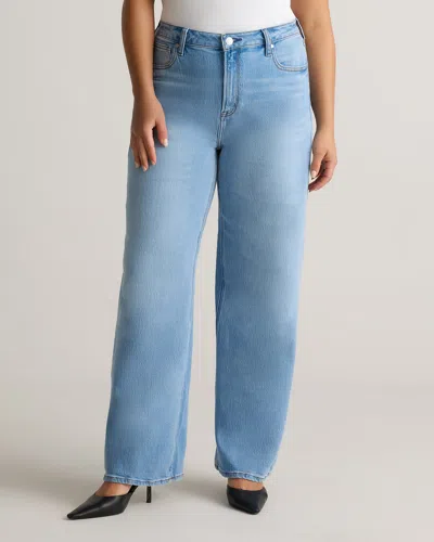 Quince Women's Bella Stretch Relaxed Straight Jeans In Cool Blue
