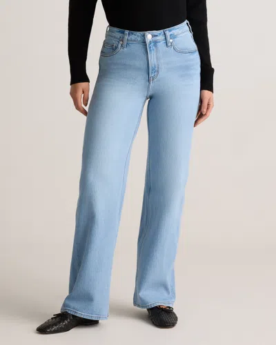 Quince Women's Bella Stretch Relaxed Straight Jeans In Cool Blue