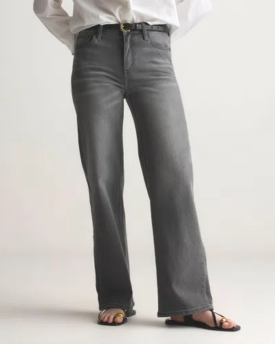 Quince Women's Bella Stretch Relaxed Straight Jeans In Stonewashed Grey