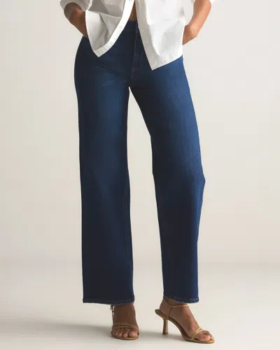 Quince Women's Bella Stretch Relaxed Straight Jeans In Stormy Blue