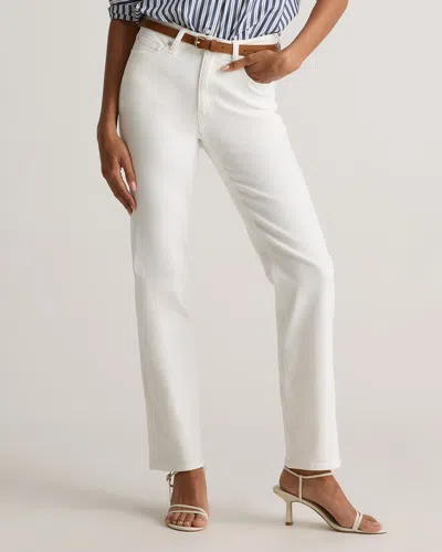 Quince Women's Bella Stretch Straight Jeans In Cloud White