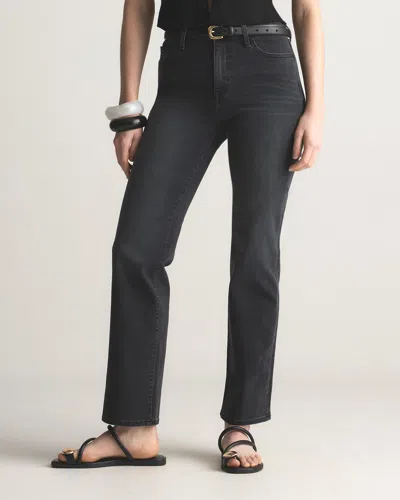 Quince Women's Bella Stretch Straight Jeans In Faded Black