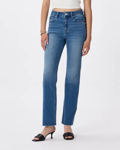 Quince Women's Bella Stretch Straight Jeans In Twilight Blue Fray
