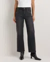 Quince Women's Bella Stretch Studded Relaxed Straight Jeans In Black