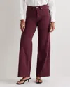 Quince Women's Bella Stretch Wide Leg Jeans In Burgundy