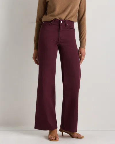 Quince Women's Bella Stretch Wide Leg Jeans In Burgundy