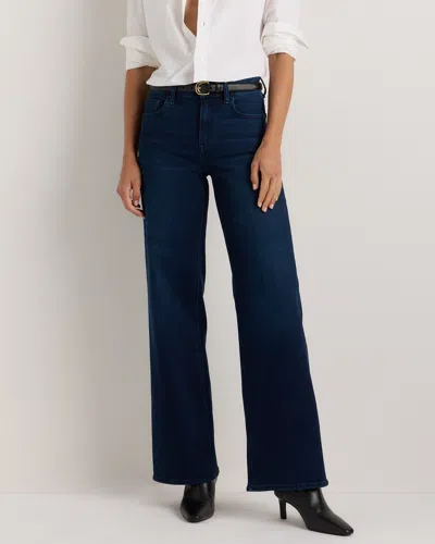 Quince Women's Bella Stretch Wide Leg Jeans In Deep Sea Blue