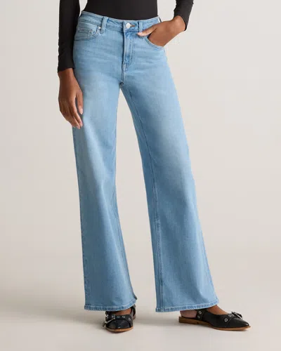 Quince Women's Bella Stretch Wide Leg Jeans In Frosted Blue