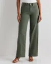 Quince Women's Bella Stretch Wide Leg Jeans In Green