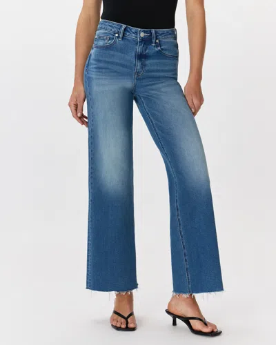 Quince Women's Bella Stretch Wide Leg Jeans In Twilight Blue Fray