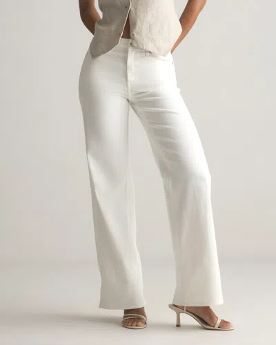 Quince Women's Bella Stretch Wide Leg Jeans In White